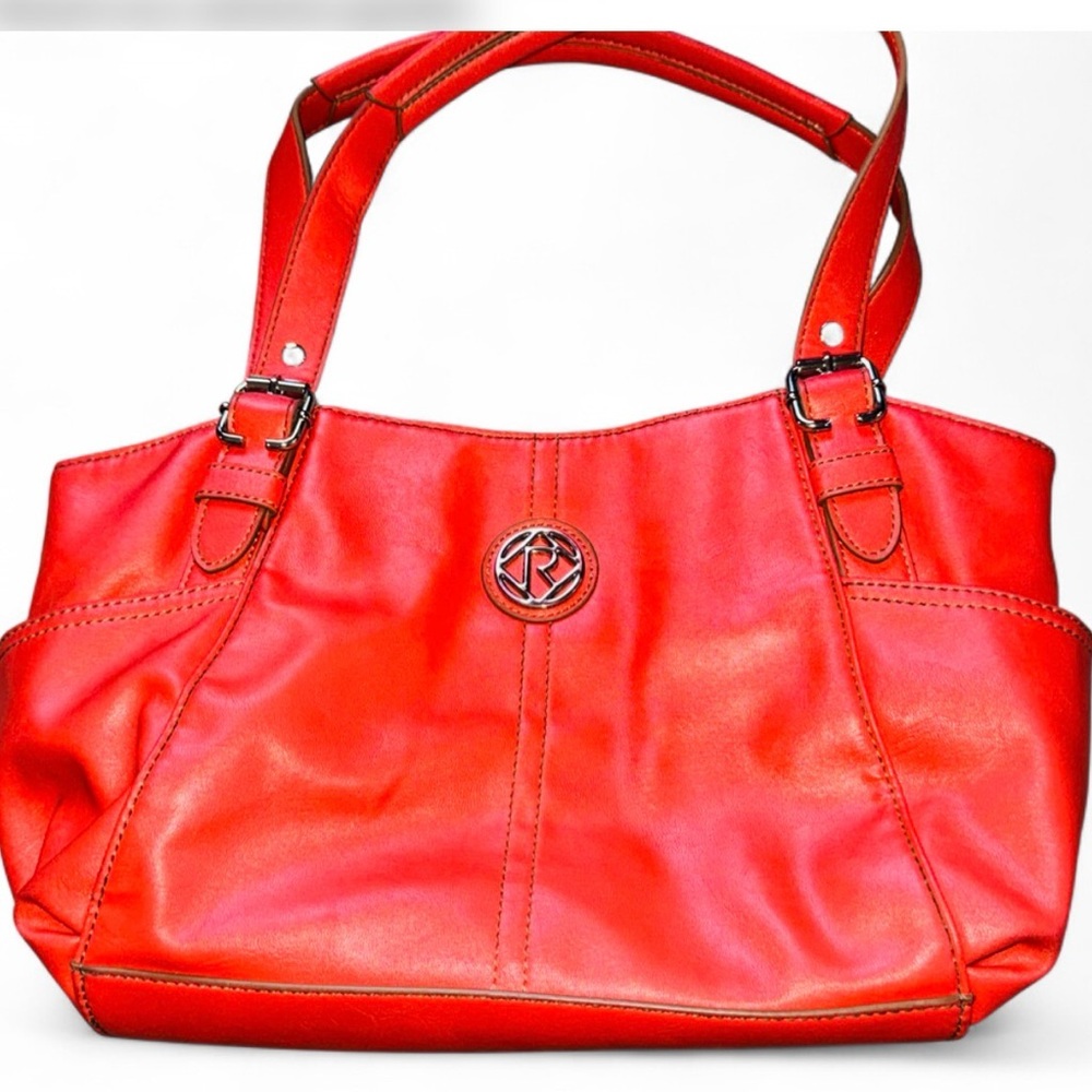 Relic by Fossil Bleeker Double Handle Tote Red-Orange Faux Leather Shoulder Bag